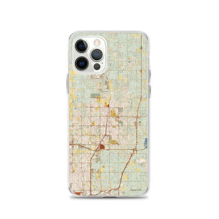 Custom Edmond Oklahoma Map iPhone 12 Pro Phone Case in Woodblock