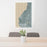 24x36 Edmonds Washington Map Print Portrait Orientation in Afternoon Style Behind 2 Chairs Table and Potted Plant