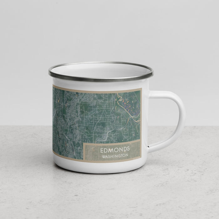 Right View Custom Edmonds Washington Map Enamel Mug in Afternoon