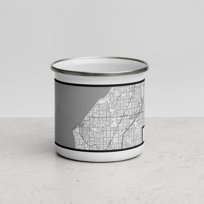Front View Custom Edmonds Washington Map Enamel Mug in Classic