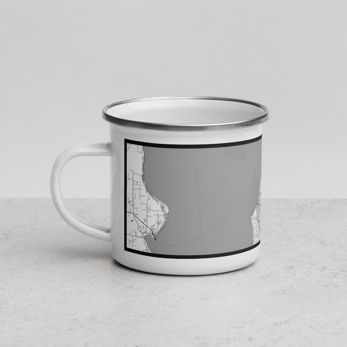 Left View Custom Edmonds Washington Map Enamel Mug in Classic