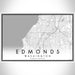 Edmonds Washington Map Print Landscape Orientation in Classic Style With Shaded Background