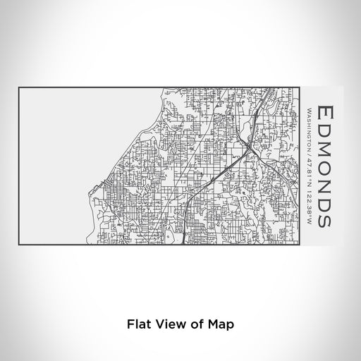Rendered View of Edmonds Washington Map Engraving on 17oz Stainless Steel Insulated Cola Bottle in White
