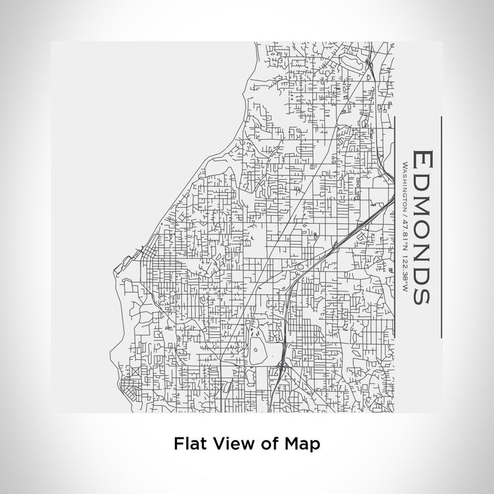 Rendered View of Edmonds Washington Map Engraving on 17oz Stainless Steel Insulated Tumbler in White