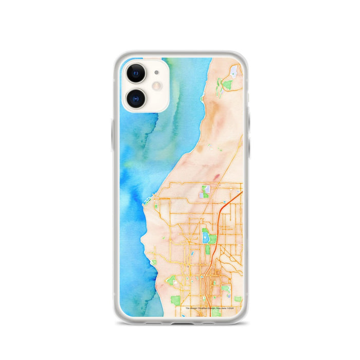 Custom iPhone 11 Edmonds Washington Map Phone Case in Watercolor