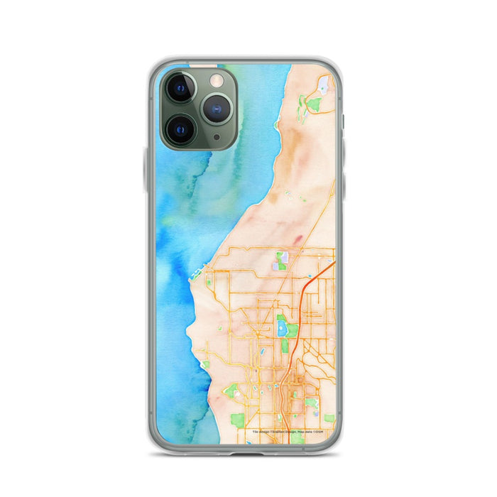 Custom iPhone 11 Pro Edmonds Washington Map Phone Case in Watercolor