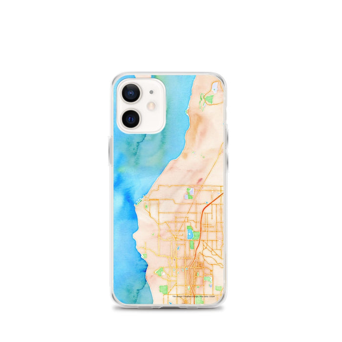 Custom iPhone 12 mini Edmonds Washington Map Phone Case in Watercolor