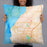 Person holding 22x22 Custom Edmonds Washington Map Throw Pillow in Watercolor