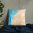 Custom Edmonds Washington Map Throw Pillow in Watercolor on Bedding Against Wall