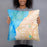 Person holding 18x18 Custom Edmonds Washington Map Throw Pillow in Watercolor