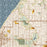 Edmonds Washington Map Print in Woodblock Style Zoomed In Close Up Showing Details