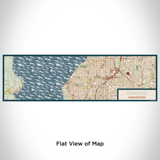 Flat View of Map Custom Edmonds Washington Map Enamel Mug in Woodblock