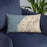 Custom Edmonds Washington Map Throw Pillow in Woodblock on Blue Colored Chair