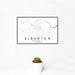 12x18 Elberton Georgia Map Print Landscape Orientation in Classic Style With Small Cactus Plant in White Planter