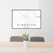 24x36 Elberton Georgia Map Print Lanscape Orientation in Classic Style Behind 2 Chairs Table and Potted Plant