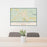 24x36 Elberton Georgia Map Print Lanscape Orientation in Woodblock Style Behind 2 Chairs Table and Potted Plant