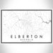 Elberton Georgia Map Print Landscape Orientation in Classic Style With Shaded Background