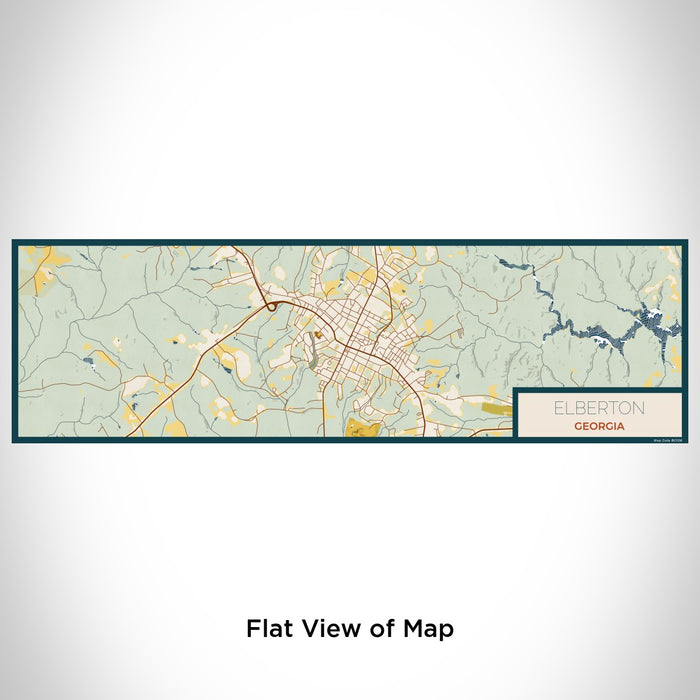Flat View of Map Custom Elberton Georgia Map Enamel Mug in Woodblock
