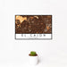 12x18 El Cajon California Map Print Landscape Orientation in Ember Style With Small Cactus Plant in White Planter