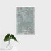 16x24 El Cajon California Map Print Portrait Orientation in Afternoon Style With Tropical Plant Leaves in Water