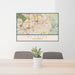 24x36 El Cajon California Map Print Lanscape Orientation in Woodblock Style Behind 2 Chairs Table and Potted Plant