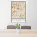 24x36 El Cajon California Map Print Portrait Orientation in Woodblock Style Behind 2 Chairs Table and Potted Plant