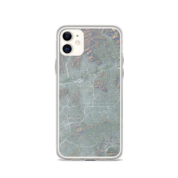 Custom iPhone 11 El Cajon California Map Phone Case in Afternoon