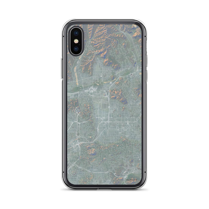 Custom iPhone X/XS El Cajon California Map Phone Case in Afternoon