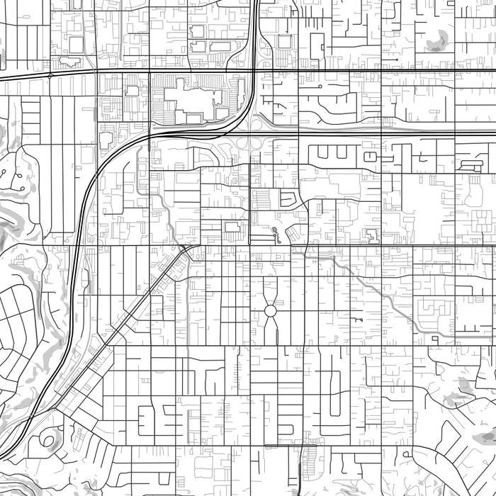 El Cajon California Map Print in Classic Style Zoomed In Close Up Showing Details