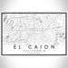 El Cajon California Map Print Landscape Orientation in Classic Style With Shaded Background