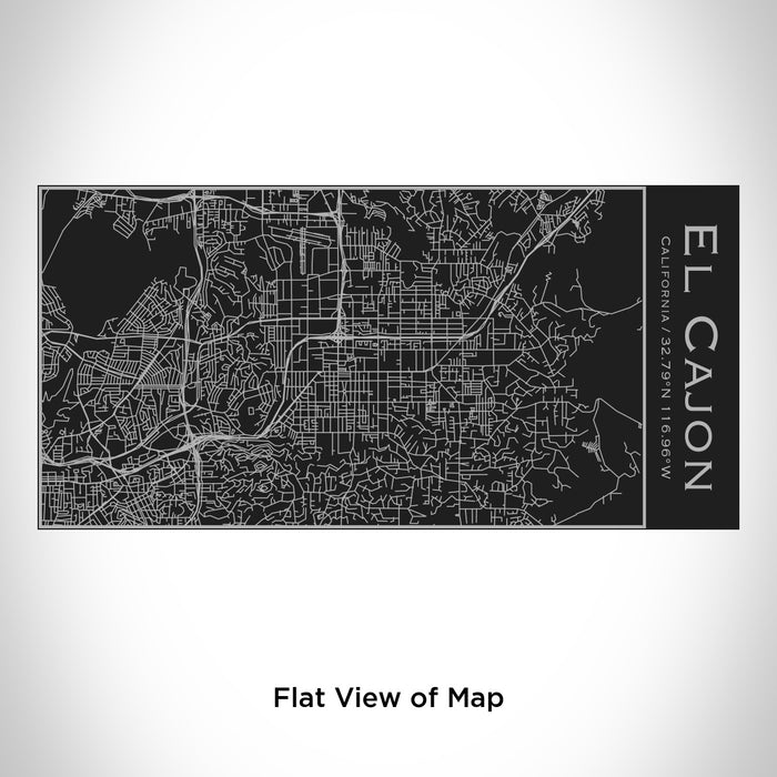Rendered View of El Cajon California Map Engraving on 17oz Stainless Steel Insulated Cola Bottle in Black