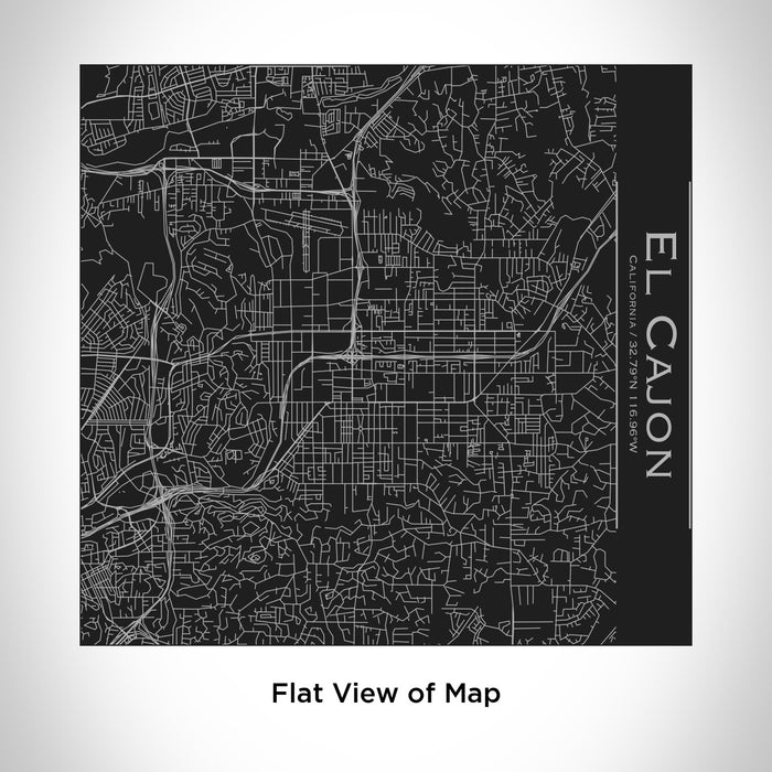 Rendered View of El Cajon California Map Engraving on 17oz Stainless Steel Insulated Tumbler in Black