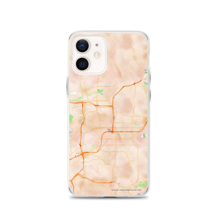 Custom iPhone 12 El Cajon California Map Phone Case in Watercolor