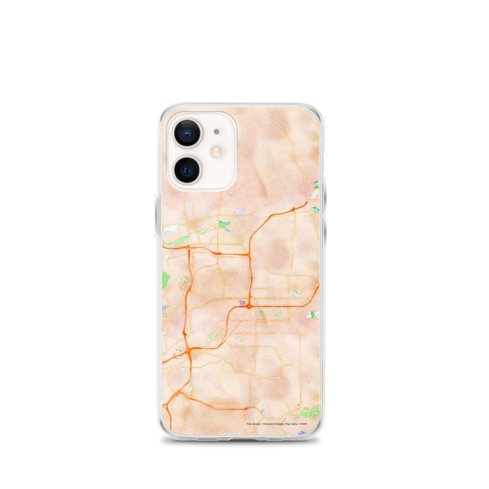 Custom iPhone 12 mini El Cajon California Map Phone Case in Watercolor