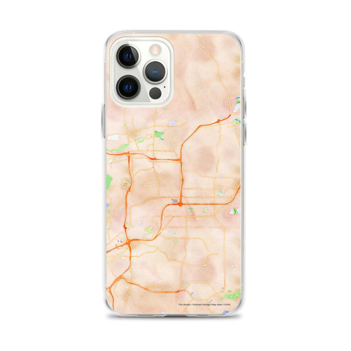 Custom iPhone 12 Pro Max El Cajon California Map Phone Case in Watercolor