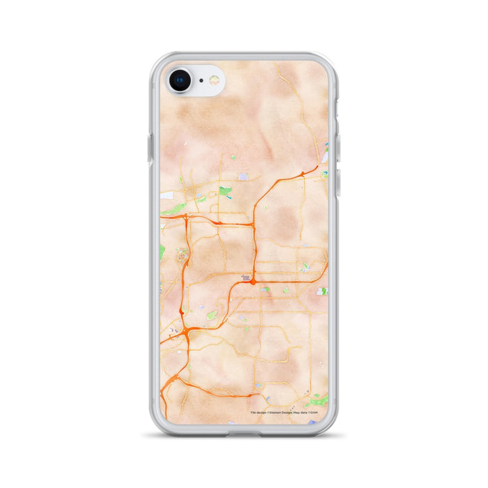 Custom iPhone SE El Cajon California Map Phone Case in Watercolor