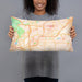 Person holding 20x12 Custom El Cajon California Map Throw Pillow in Watercolor