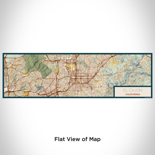 Flat View of Map Custom El Cajon California Map Enamel Mug in Woodblock