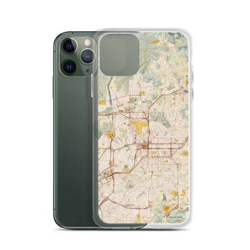 Custom El Cajon California Map Phone Case in Woodblock
