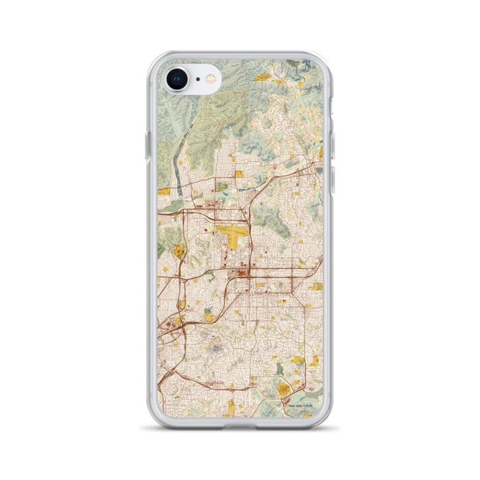 Custom iPhone SE El Cajon California Map Phone Case in Woodblock