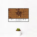 12x18 El Centro California Map Print Landscape Orientation in Ember Style With Small Cactus Plant in White Planter