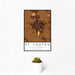 12x18 El Centro California Map Print Portrait Orientation in Ember Style With Small Cactus Plant in White Planter