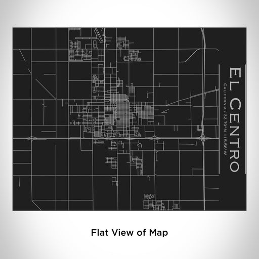 Rendered View of El Centro California Map Engraving on 20oz Stainless Steel Insulated Bottle with Bamboo Top in Black