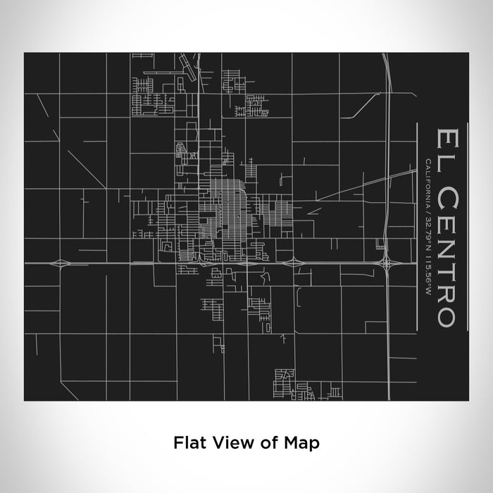Rendered View of El Centro California Map Engraving on 20oz Stainless Steel Insulated Bottle with Bamboo Top in Black