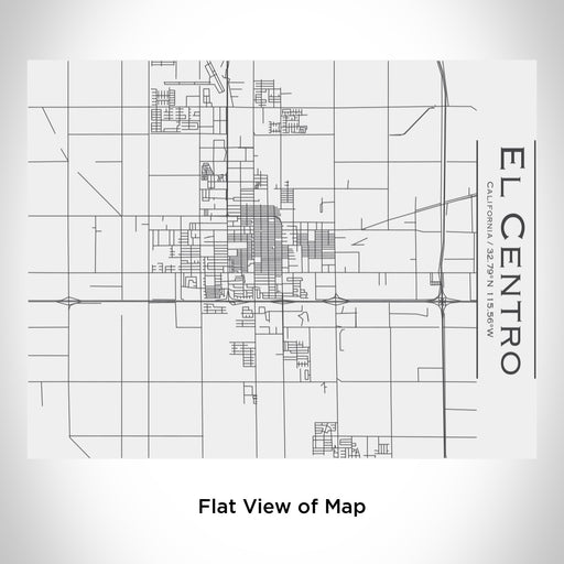 Rendered View of El Centro California Map Engraving on 20oz Stainless Steel Insulated Bottle with Bamboo Top in White