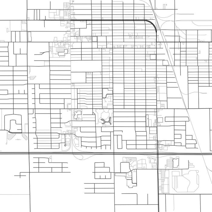 El Centro California Map Print in Classic Style Zoomed In Close Up Showing Details