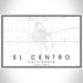 El Centro California Map Print Landscape Orientation in Classic Style With Shaded Background