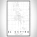 El Centro California Map Print Portrait Orientation in Classic Style With Shaded Background