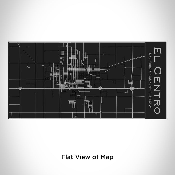 Rendered View of El Centro California Map Engraving on 17oz Stainless Steel Insulated Cola Bottle in Black