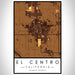 El Centro California Map Print Portrait Orientation in Ember Style With Shaded Background